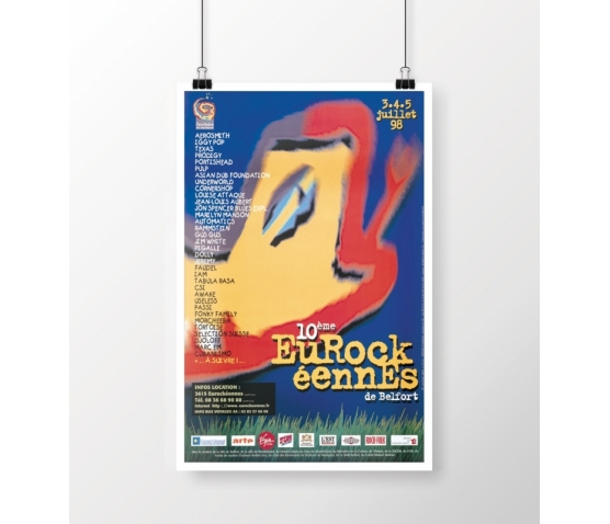 BA Affiche édition 1998 Eurockéennes de Belfort